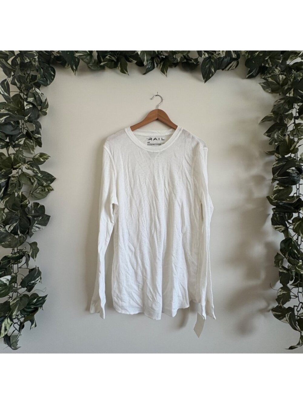 The Rail Thermal Waffle Knit Long Sleeve Henley Shirt White NWT Men’s Size L